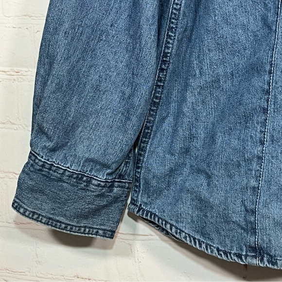 CE Schmidt Workwear Fit For Her Womens Medium Blue Denim Button Front Shirt - Picture 7 of 12